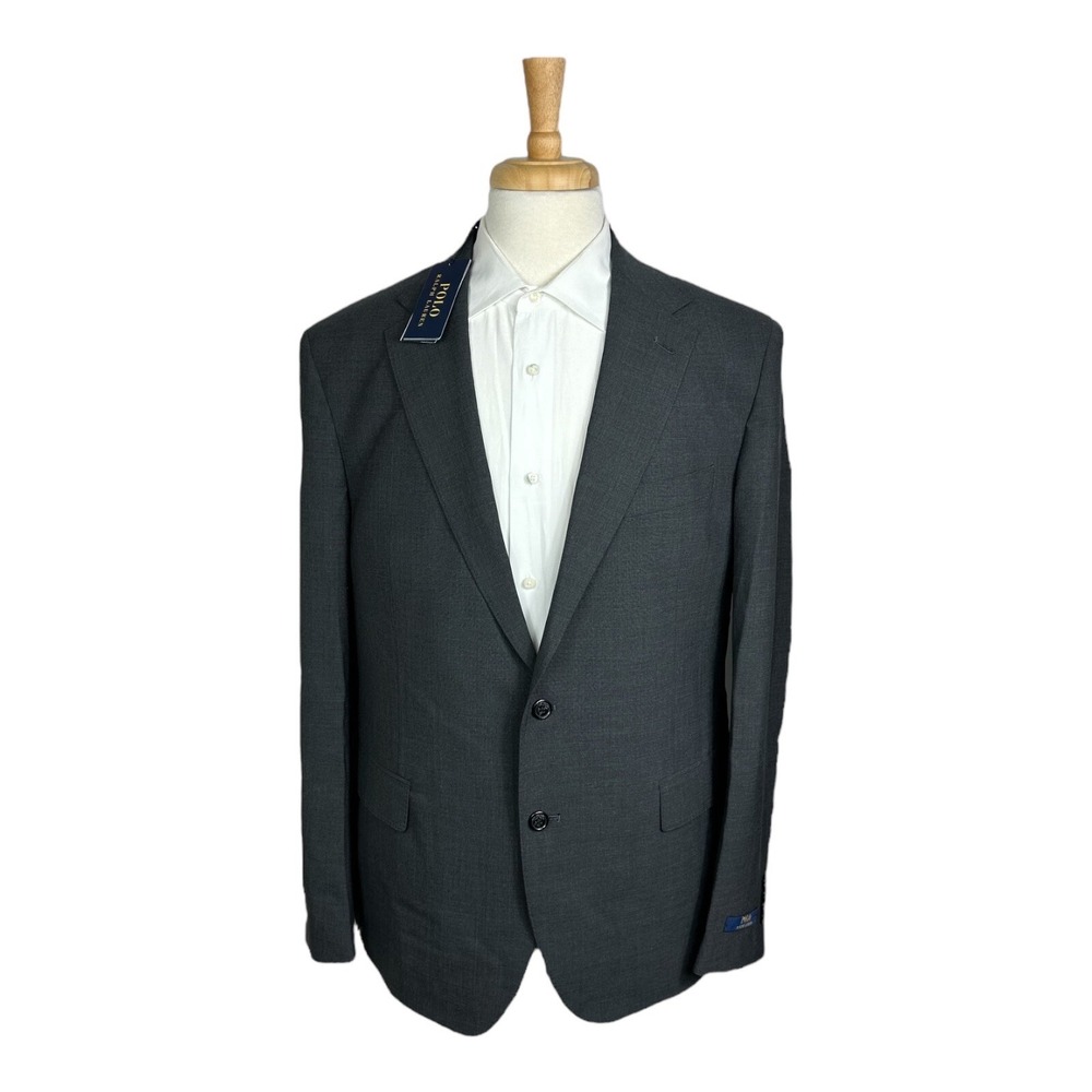 Polo Ralph Lauren Charcoal Gray Wool Blend Mens Suit Size XL 38x34 NWT